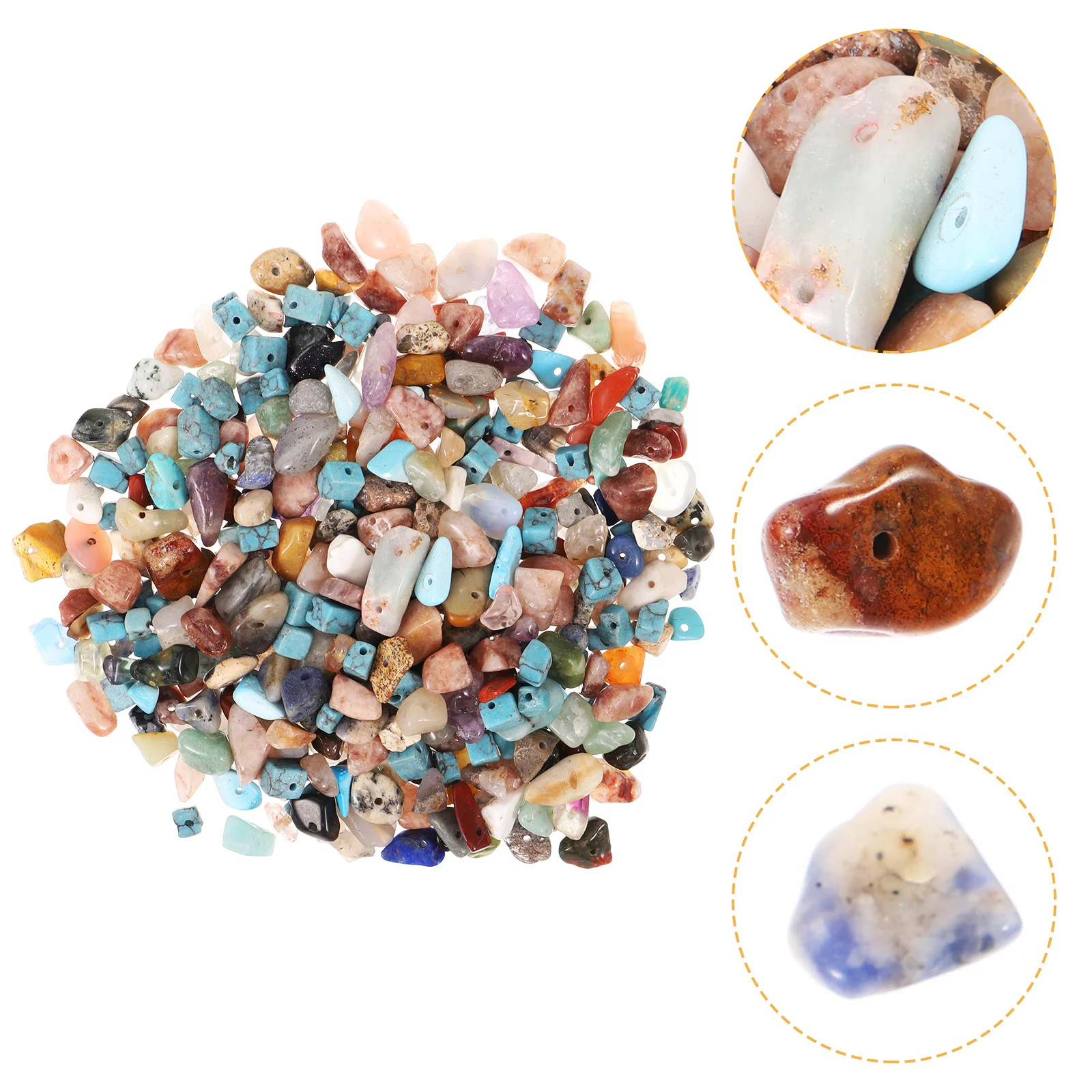 

400Pcs Small Natural Stone Beads Colored DIY Bracelet Beads for Jewelry Making Crafts Delicate Spacer Supplies