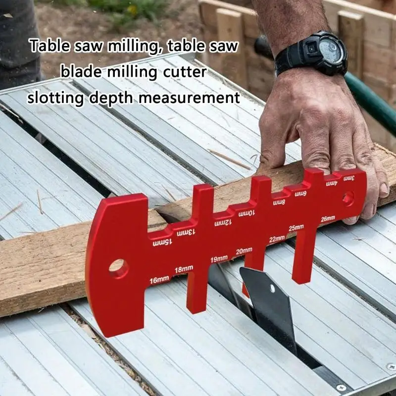 A2BE Multipurpose Aluminum Height Calibration Tool Height Gauges Device Accuracy Depth Measurement For Routers Tables Cut