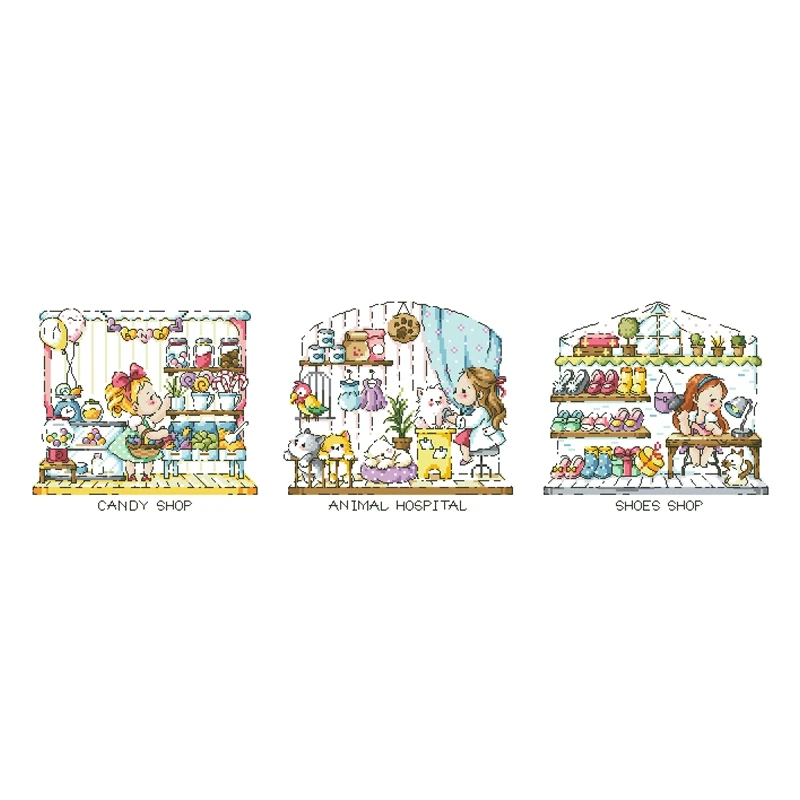 Cross-stitch kit, DIY embroidery toolkit, optional printed handcrafted intersection point kit, saga Girls Store