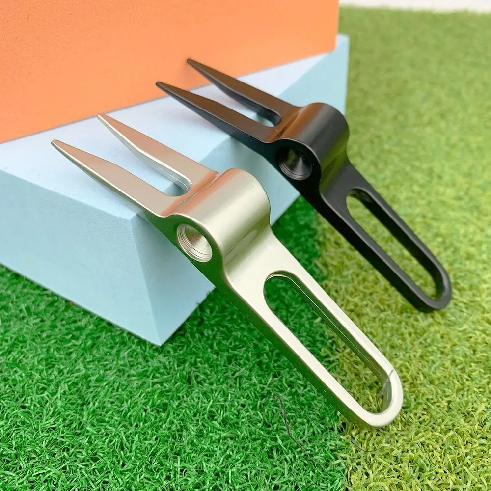 

Zinc Alloy Golf Divot Pitch Repairer Tool Turf Tool Pitchfork Golf Fork Switchblade Lifting Hole Golf Divot tool Gift For Golfer