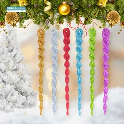12pcs 13cm Glitter Simulation Ice Xmas Tree Hanging Ornament Fake Icicle Props Winter Party Navidad Decor for Home New Year Gift