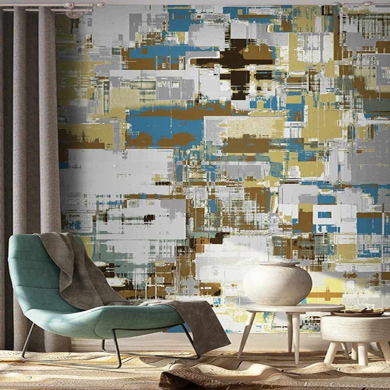 Creative Abstract Geometric Art Fresco WallPaper For 3D Living Room TV Industrial Wind Background Wall Home Decor Wall Stickers