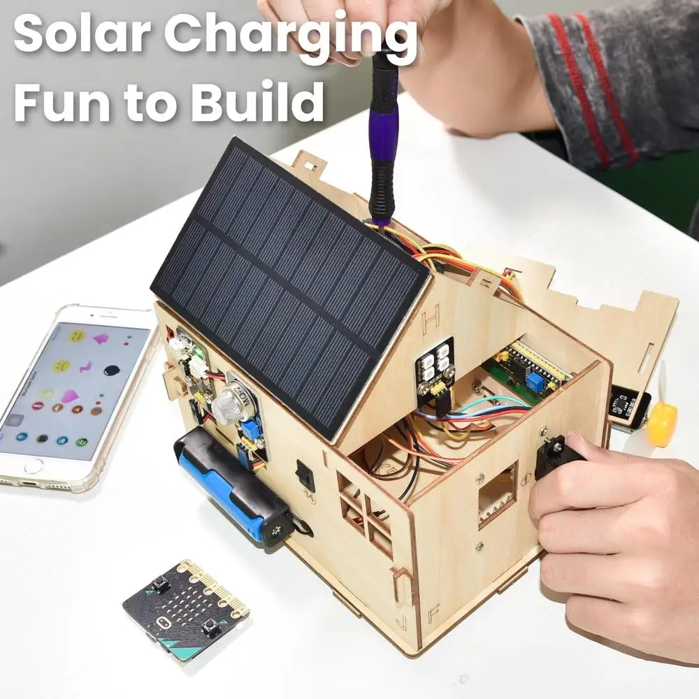 Sensormotor LED Project Starter Kit Micro:bit V2 Codering Tutorial APP Controle Hernieuwbare energie Cadeau Oplaadbare batterij nodig