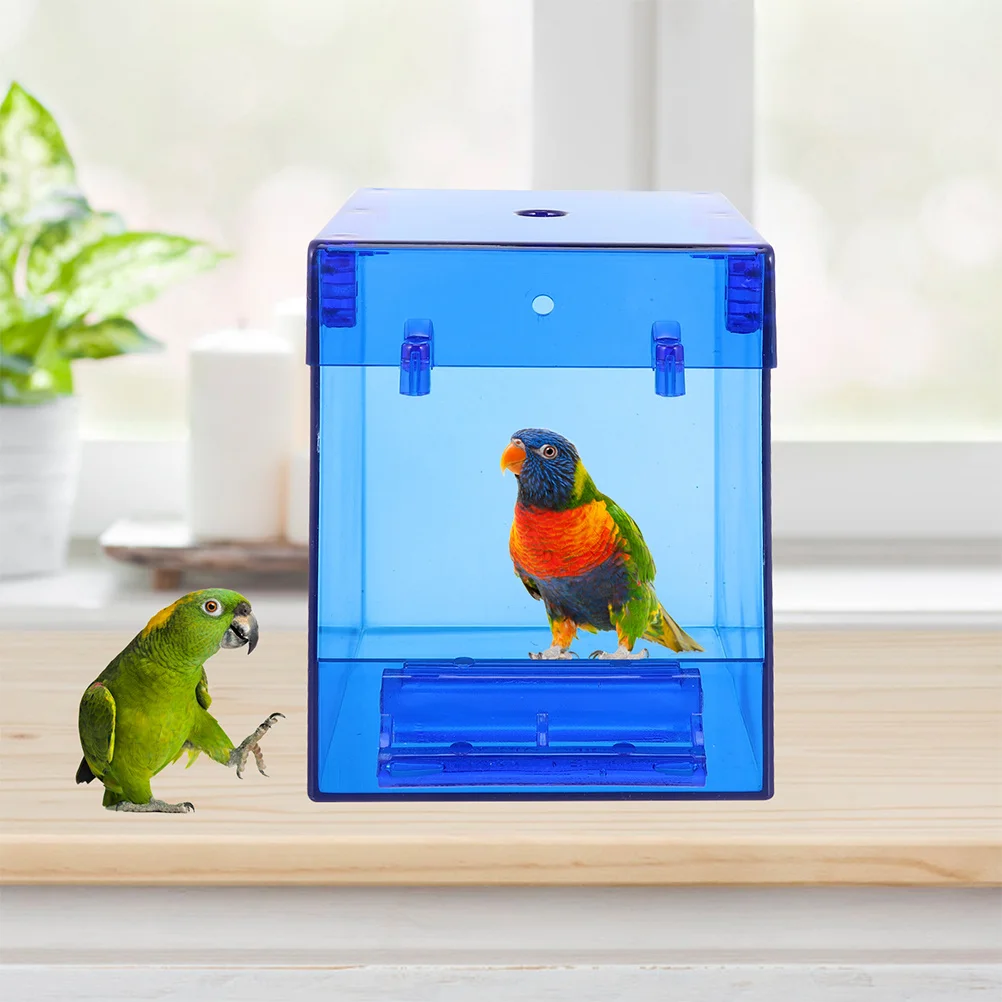 

Suspended Parrot Bath Box Durable Acrylic Material Leak Free Easy Install Bird Cage Bathtub Smooth Edges Practical Pet Supplies