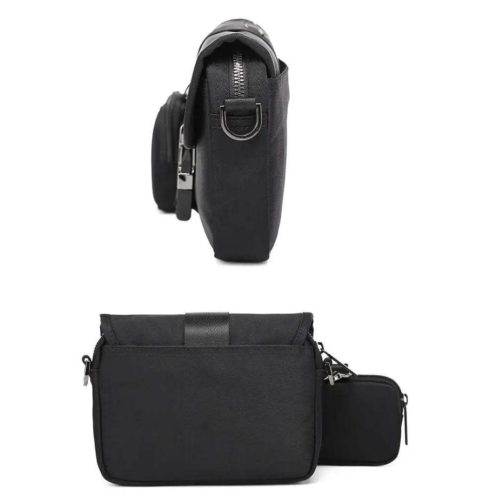 

Oxford Cloth Men's Messenger Bag Large Capacity Black Waterproof Shoulder Bag Anti-Splash Water Casual Male Crossbody Bag School
