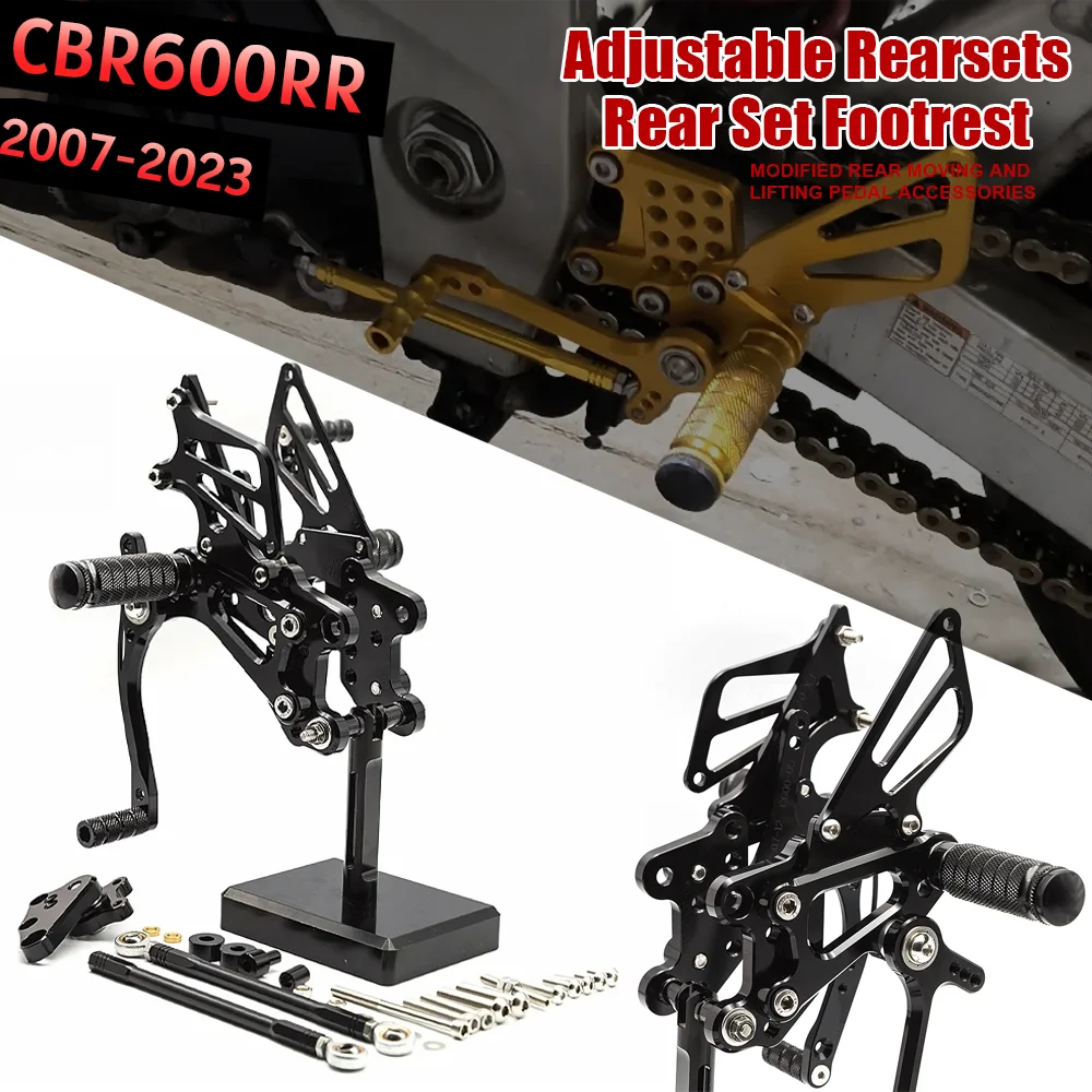 

CBR 600RR Rearset Footpeg Pedal Foot Peg Adjustable Aluminum Footrest Rear Set For Honda CBR600RR CBR600 CBR 600 RR 2007-2023