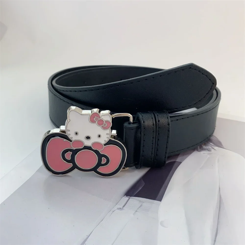 Cartoon Sanrio Belt Hello Kitty Pink Bow Knot Belt Y2K Cool Girl Cosplay Clothing Kawaii Metal Accessories Cute Young Women Gift