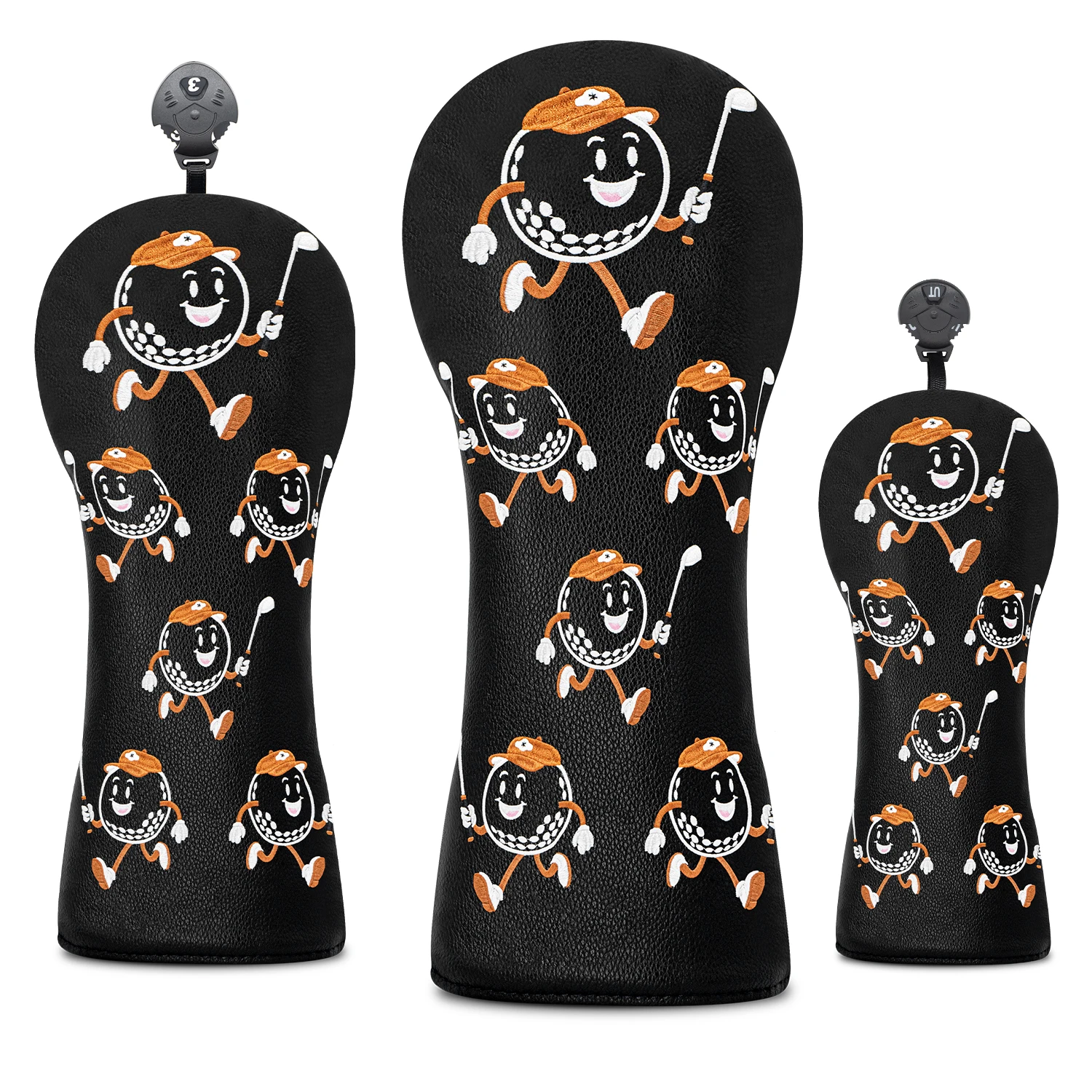 Fun Style Golf Club Covers for 1pc/3pcs/4pcs Driver, Fairway, Hybrids - Head Covers for Golf Clubs, Driver Headcover Funny