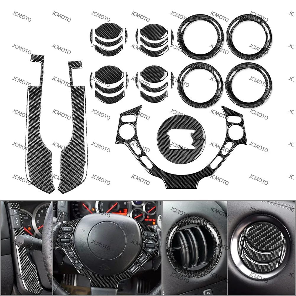 28Pcs Cover LHD For Nissan GTR R35 2008-2016 Epoxy Coating Soft Self-Adhesive Steering Wheel Dashboard Panel Air Vent Outlet