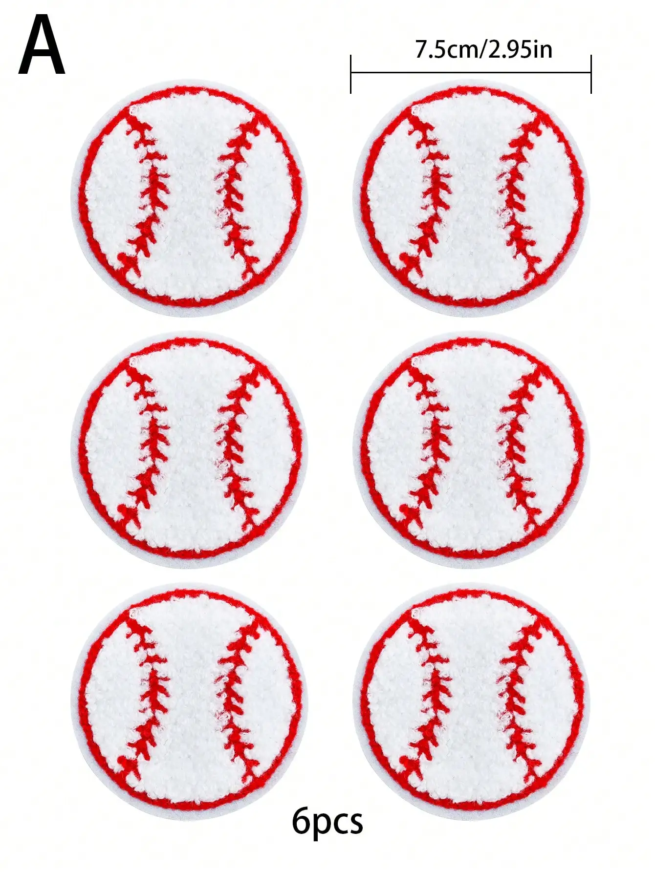 6pcs baseball football basketball towel patch, DIY decorative hats, backpacks, clothing, sewing accessories and accessories