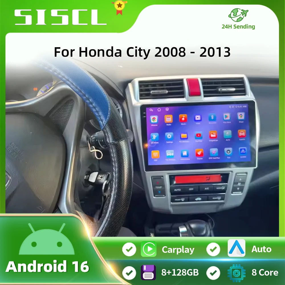 

Автомагнитола Android 16 2K Carplay для Honda City 2008-2013, мультимедийный плеер, 2DIN, стереосистема, головное устройство