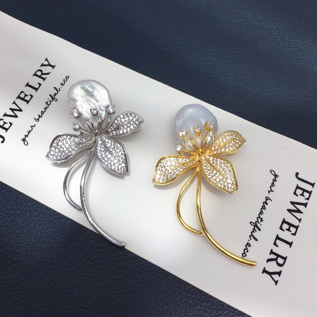 

ZHBORUINI Natural Freshwater Pearl Brooch Baroque Style Colorful Classic Fashion Jewelry for Formal Occasions And Gifts