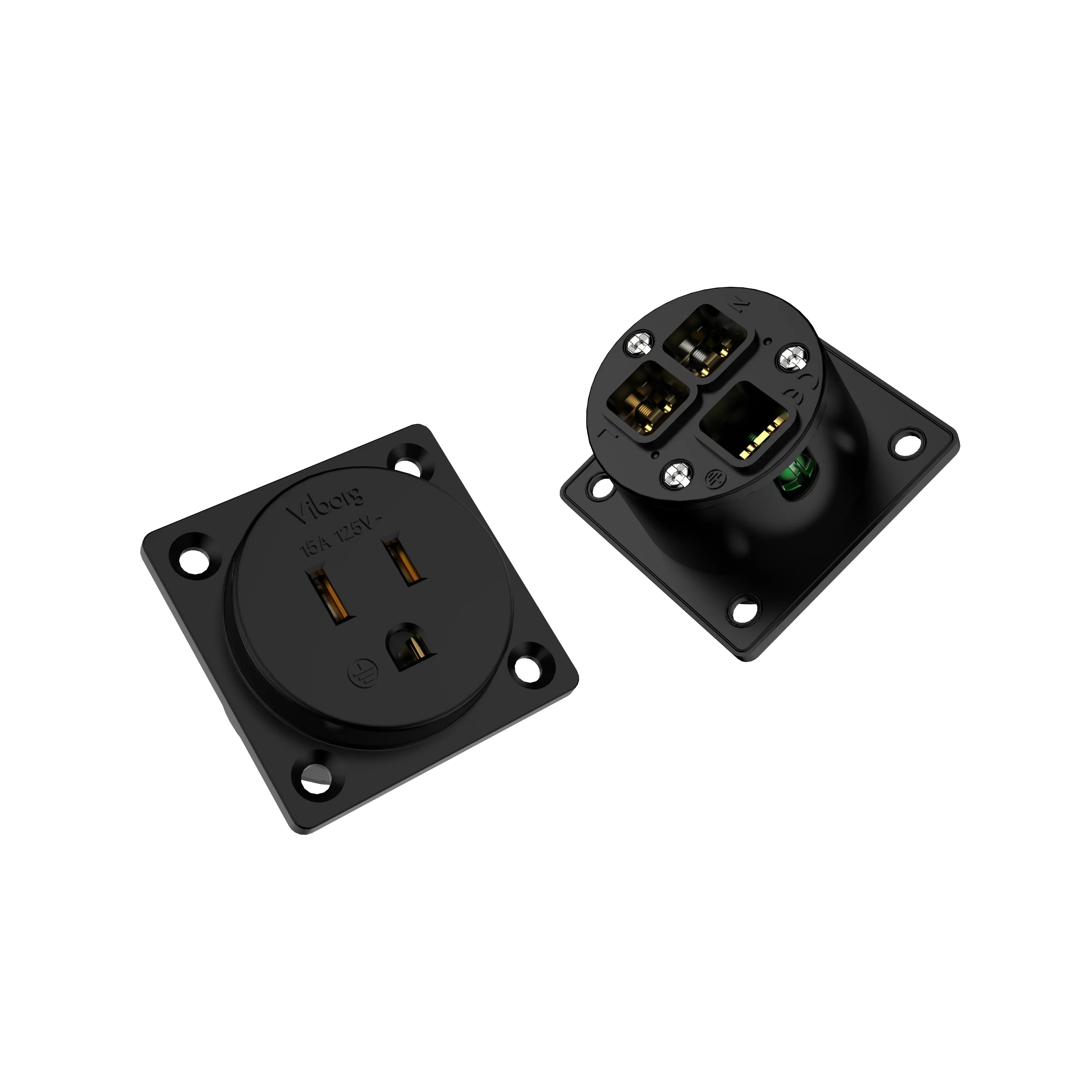 Viborg US-NEMA Socket Pure Copper Gold Plated Single US Receptacle Audiophile NEMA Power Outlet For HiFi Audio