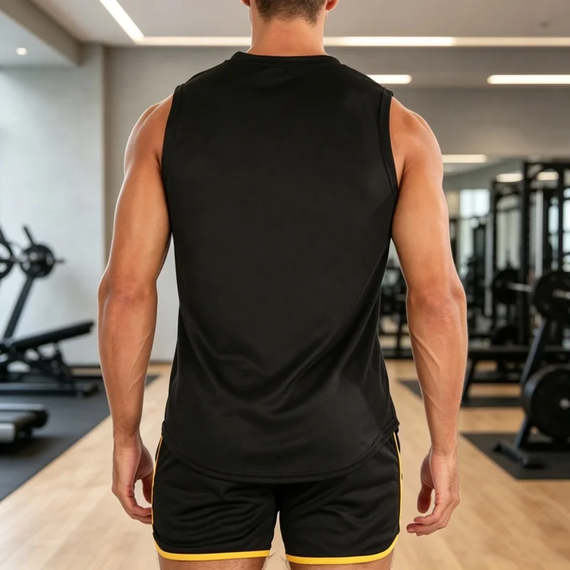 Men's casual Fitness Tank Top Sportswear Sleeveless Shirt Male Mesh Breathable Tops Tees Sports Vest Undershirt Gyms Vest Men
