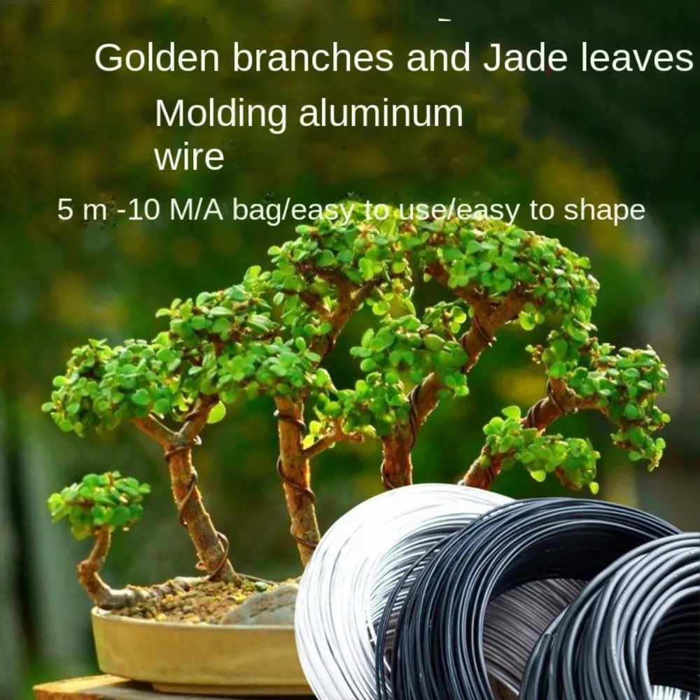 Black Aluminum Bonsai Wire Garden Bonsai Shape Plant Support Bonsai Training Wire Plant Shaping 5/10M Garden Accessories