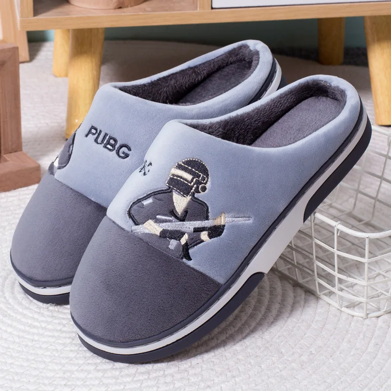 

Boys' Autumn and Winter Warm Cotton Slippers for Home Use, with Thickened Anti Slip Flooring and Plush Slippers for Indoor Use
