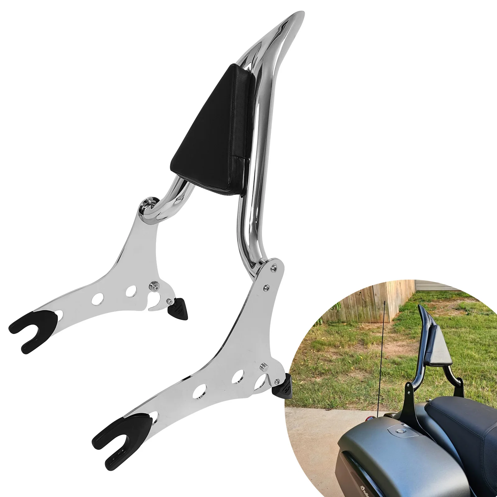 Motorcycle Passenger Rear Backrest Sissy Bar for Indian 2014-2024 Chieftain Roadmaster Springfield Challenger Dark Horse