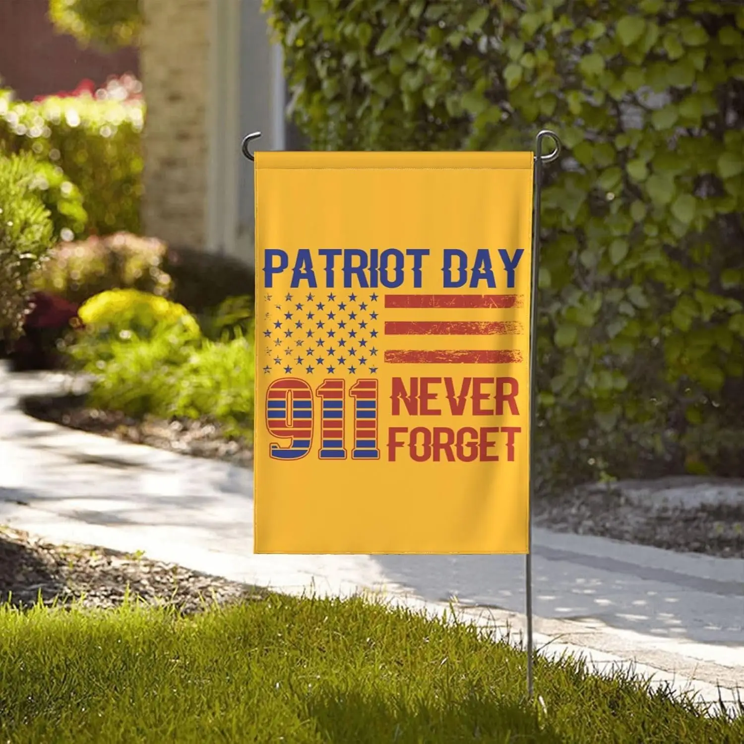12x18 We Will Never Forget 9 11 Garden Flag Remember 9/11 Yard Sign Patriot Day House Flags 911 Memorial Banner No Flagstand llz