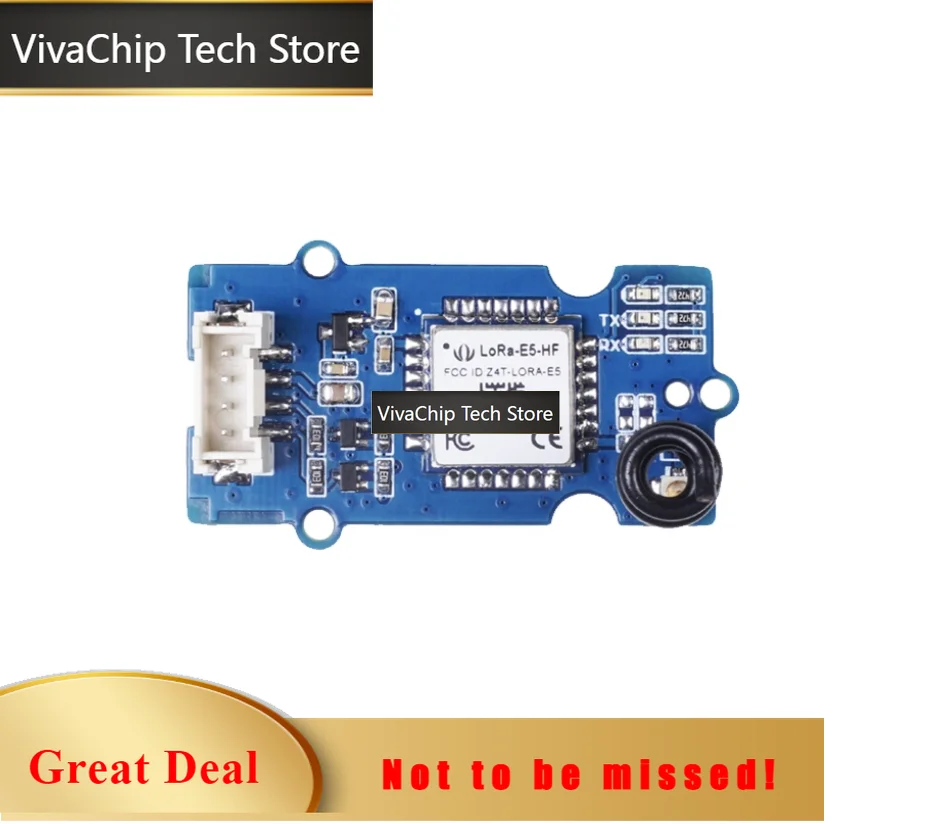VivaChip TechGrove LoRa-E5 Module, STM32WLE5JC, LoRaWAN 868/915MHz, Up To 10km Range, Ultra-Low Power, Grove UART Interface For