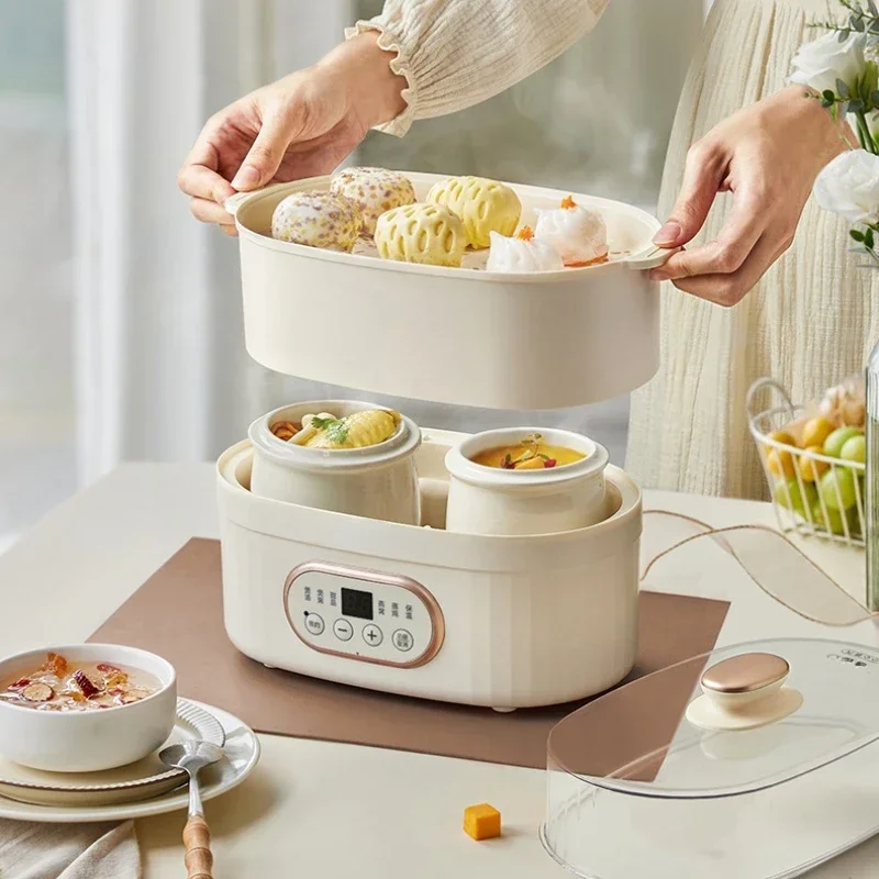 Full-automatic Ceramic Soup Pot Electric Stewpot DDZ-C10V1 With Steamer Egg Cooker And Porridge Maker 220Vcheap And Fine