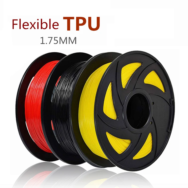 3D Printer TPU Flexible Filament Black Blue Red Elastic For Flexible Rubber Material Roll Flex 1.75mm Vacuum Packaging 250g,500g