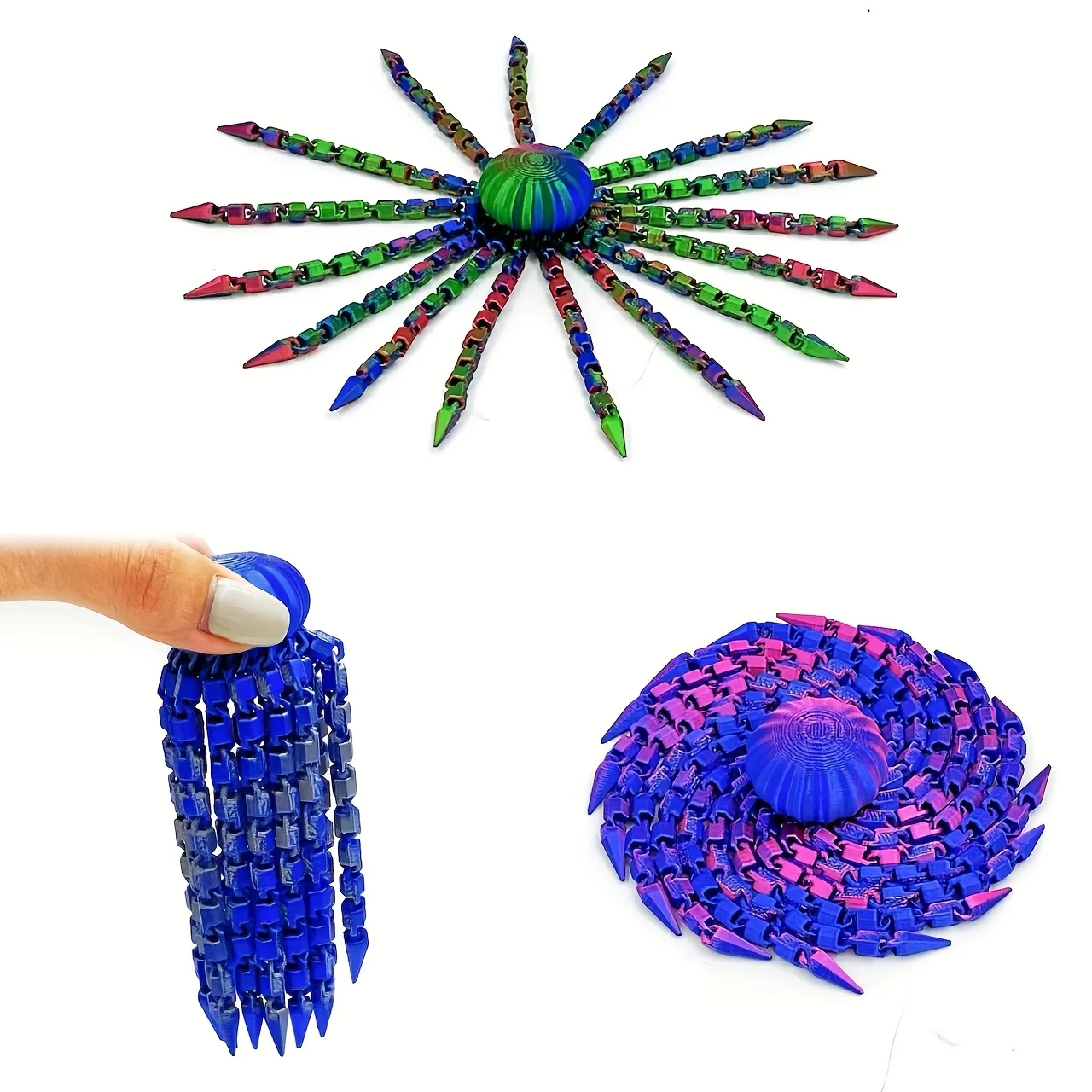 3D Printed Cute Jellyfish Toy; Cool Multi-Color Gradient Octopus; Home Decor; Halloween and Christmas Children's Gift