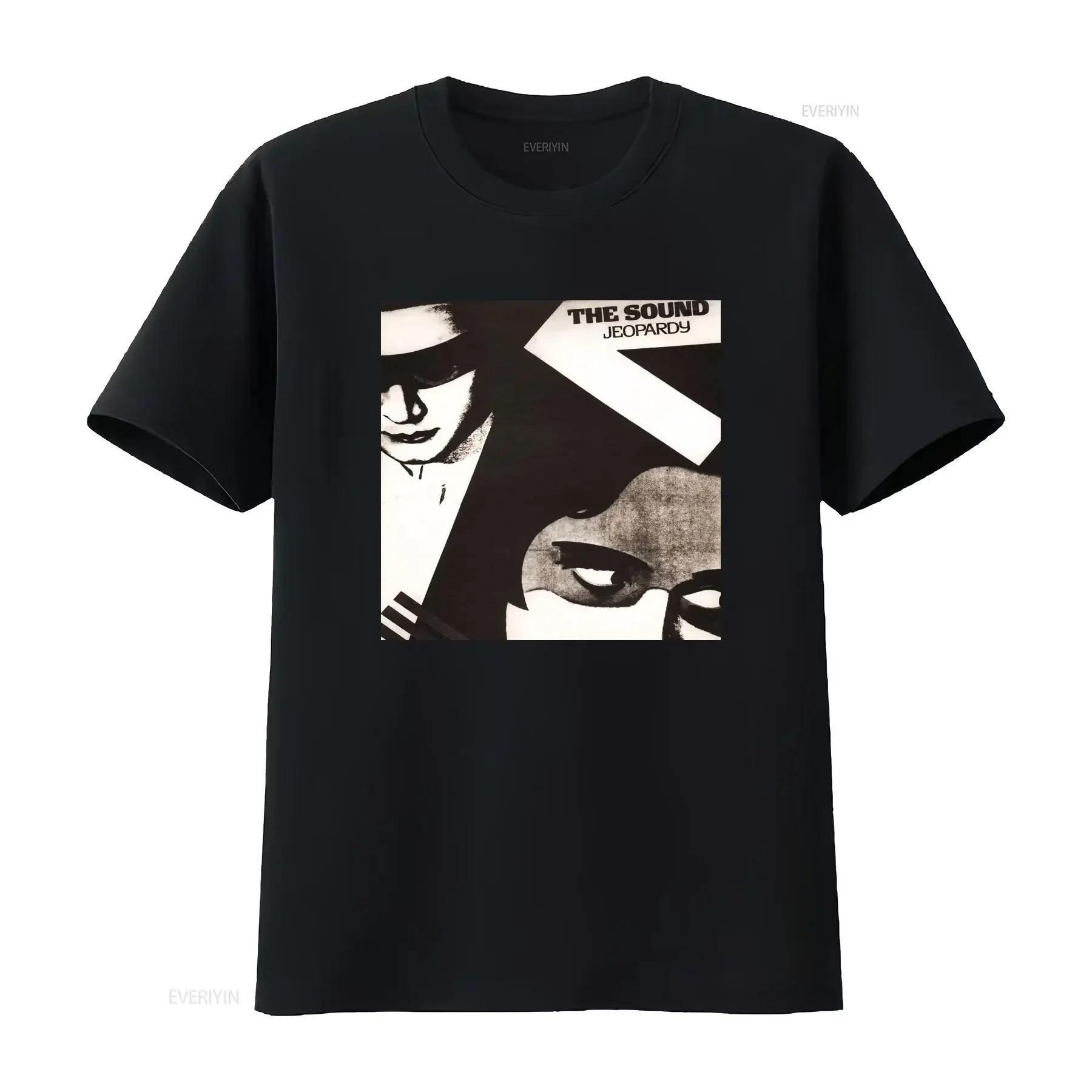 Retro Vintage The Sound Jeopardy Album Post Punk Music Black White Print Casual T Shirt vintage Washed graphic Slightly