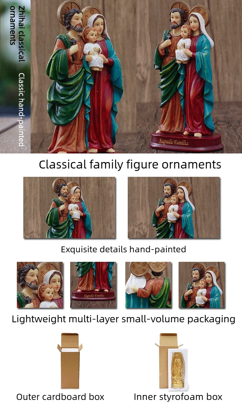 

1pc Our Lady of Lourdes Statue - Blessed Saint Virgin Mary Sculpture with Jesus Christ for Tabletop Figurine Presepe
