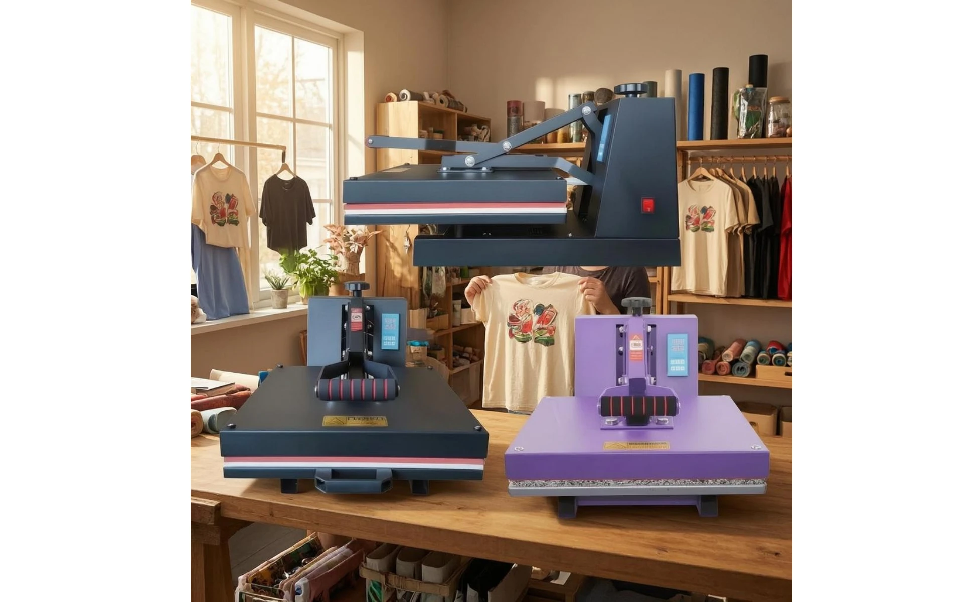 Heat Press Machine Pressure Adjustment Knob T Shirt Heat Press Craft Equipment Metal Frame Large Surface