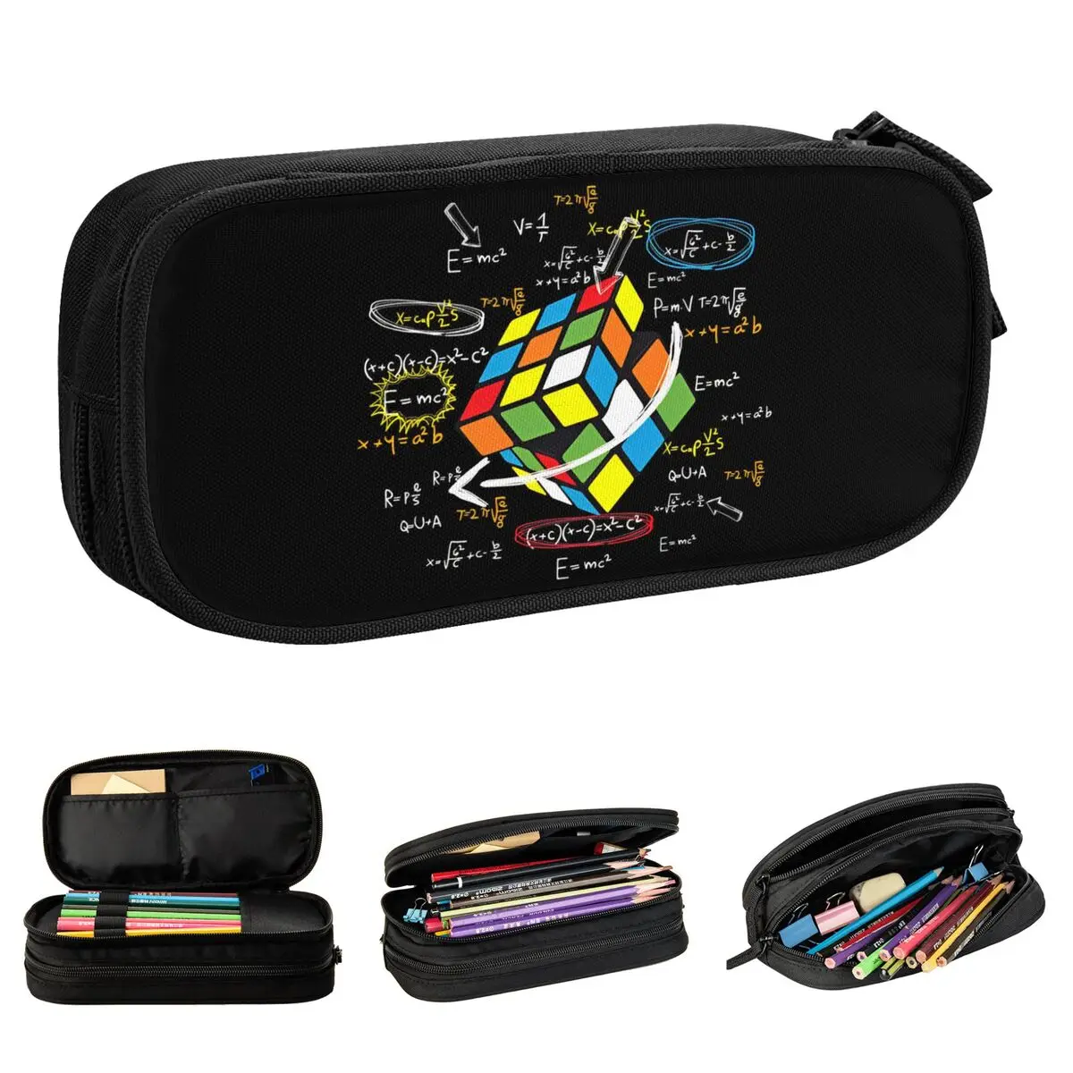 matematica rubix cubo lapis cases rubics lapis caneta para estudante bolsa de grande capacidade escritorio zipper papelaria 01