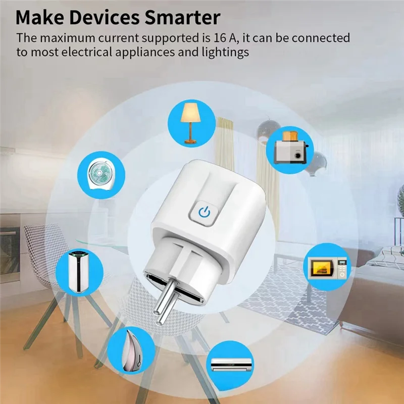 FULL-Ewelink Wifi Smart Socket With Power Monitoring Smart Plug Voice Control Work EU Plug