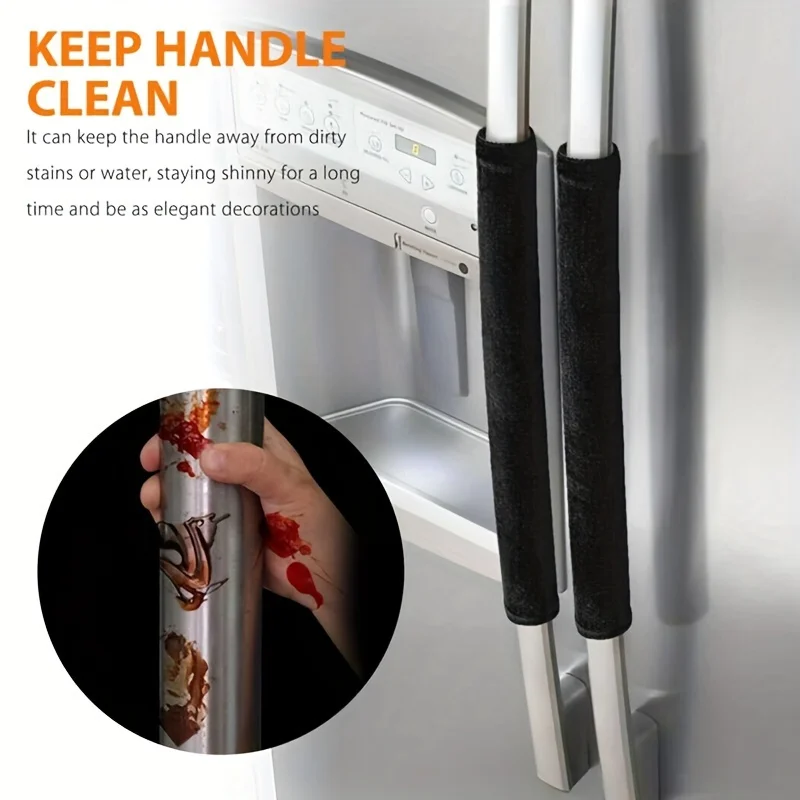 1 Pair Refrigerator Door Handle Gloves, Decorative Handles For Kitchen Appliances, Anti-slip And Anti-oil Protective Film, Refri