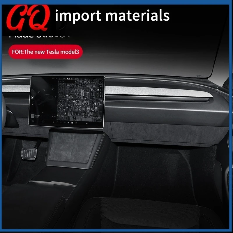 

For Tesla Model 3 Highland 2024-Up Italian Premium Suede Instrument Panel Trim Protective Sticker Decor Car Interior Accessories