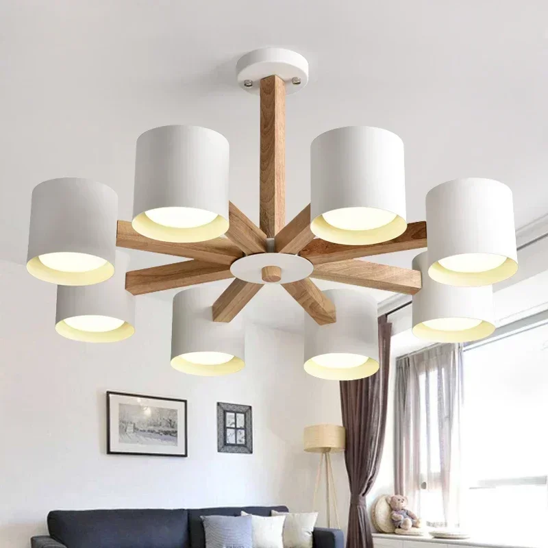 Nordic 3/6/8 Head Korea Chandelier Lighting Modern Living Room Creative Suspension Lamp