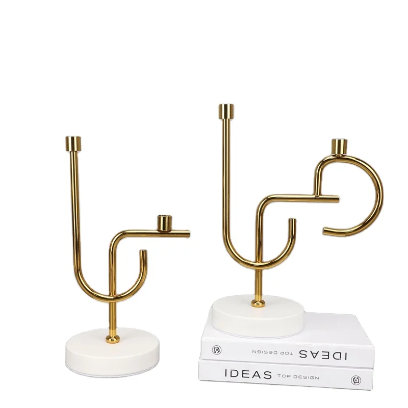 

Оптовая продажа: Роскошный золотой блестящий металлический подсвечник JC для украшения стола