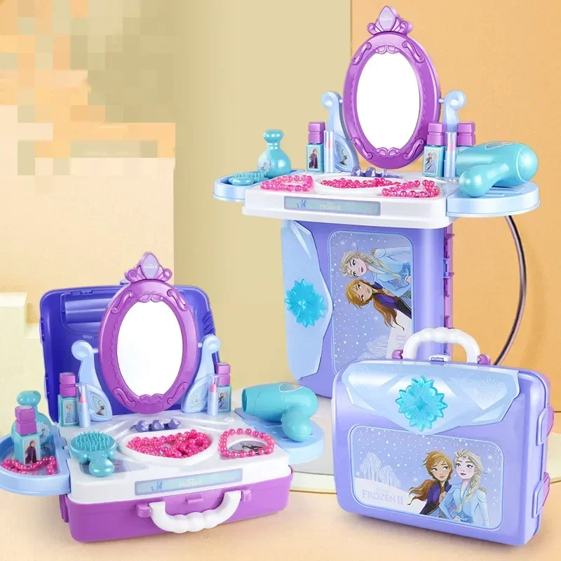 [Disney] 3 in1 Frozen suitcase Makeup Playset Simulated kitchen set play kitchen play house set kids toys for girl birthday gift