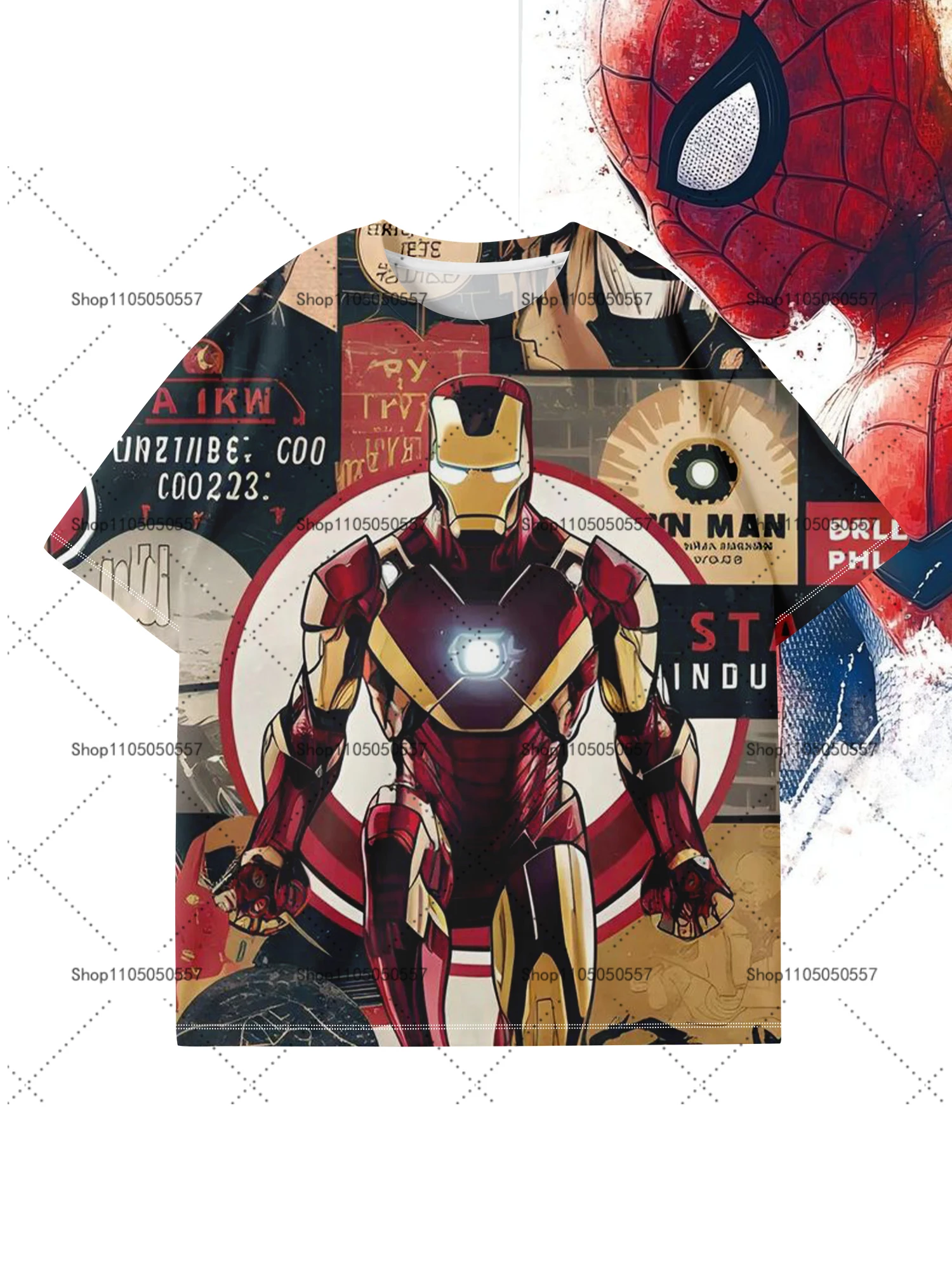 

Summer Casual Marvel T - Shirts, Vibrant Spider - Man, Iron Man Graphics, Comfortable Short - Sleeve Tops for Superhero Lovers