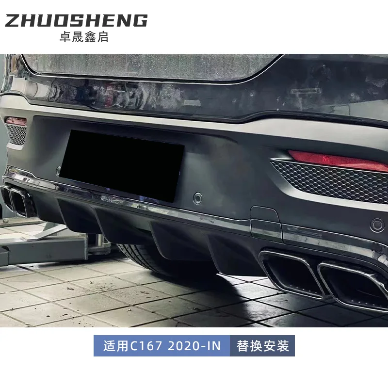 Rear Lip Exhaust Tip for Mercedes GLE COUPE C167, GLE63 COUPE AMG, Carbon Fiber Look, Car Accessories view 3