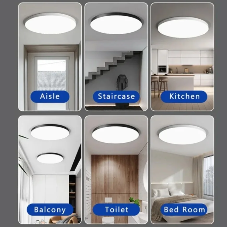 Modern LED Ceiling Light Waterproof Dustproof Insect Proof Three Proof Light Bathroom Restaurant Kitchen Indoor and Home Light