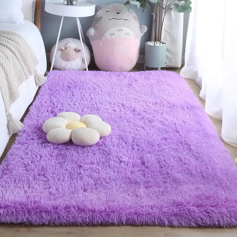 VIKAMA Batik-flauschige Teppiche für Wohnzimmer-Dekoration, Nachttisch-Teppich, warme Plüsch-Fußmatten, Kinderzimmer-Spielmatten, pelziger Teppich – Detail 16