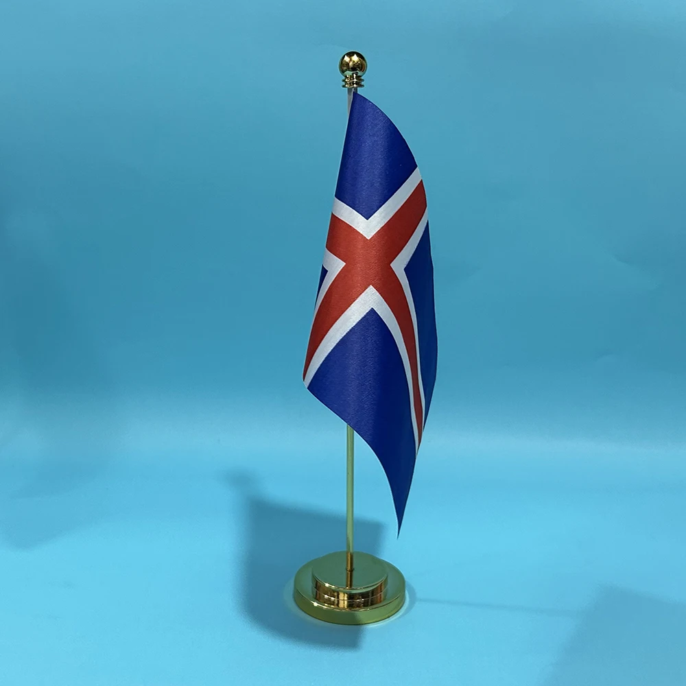 Bandera de Islandia en poliéster para escritorio, decoración de mesa - imagen 5