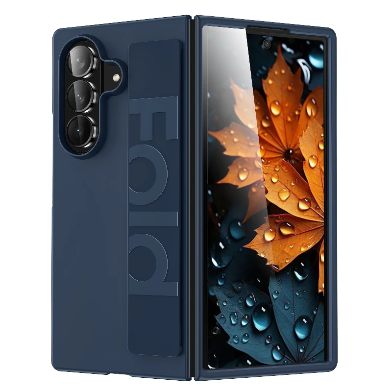 

Официальный оригинальный матовый чехол и футляр для Samsung Galaxy Z Fold 7, 6, 5, 4, 3, противоударный чехол с ремешком на запястье, предотвращающий падение