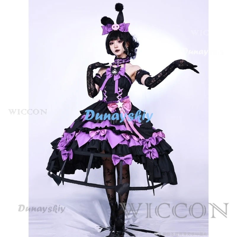 In Stock Bloody Queen Cosplay Costume Identity V Black Lolita Gothic Long Dress Full Set Wig Halloween Xmas