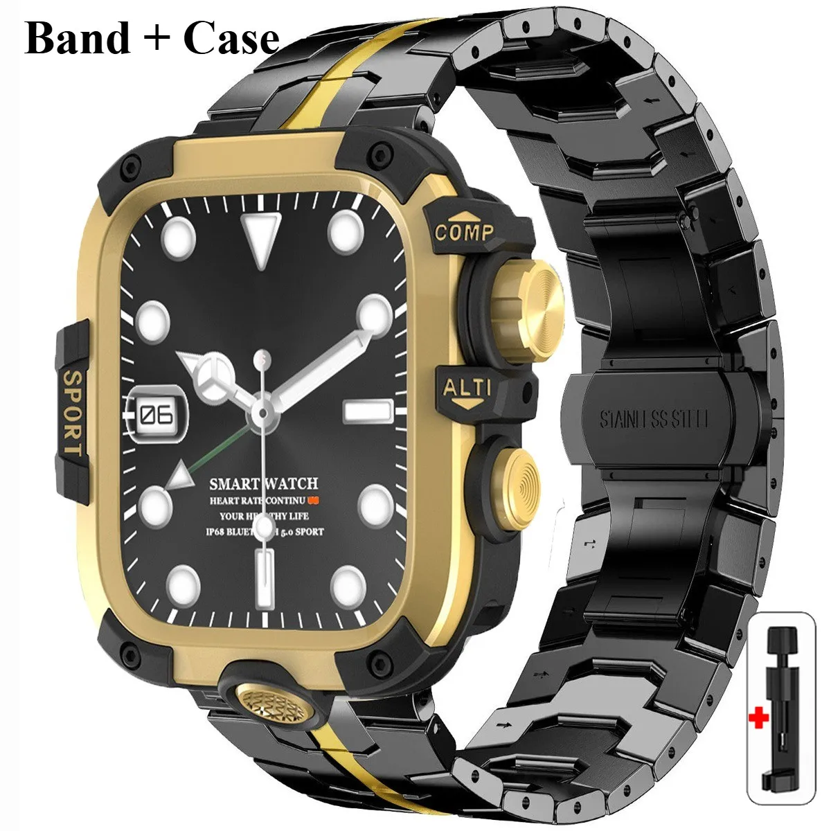 

Stainless Steel Strap+Metal Case For Apple Watch Ultra3 49mm band cover For iWatch Series 11 10 9 8 7 SE3/2/1 6 5 4 44/45/46mm