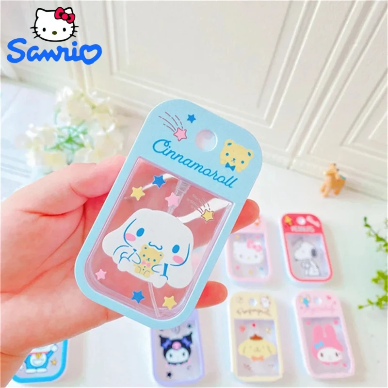 

Kawaii Sanrio Spray Bottle Hello Kitty Kuromi Cinnamoroll Perfume Bottle Alcohol Press Bottled Girl Travel Portable Accessory