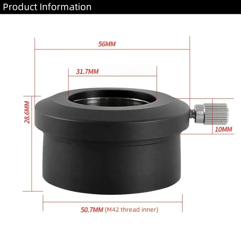 Angeleyes 2inch M42 Inner Thread Telescope Eyepiece Adapter 1.25inch Side Mount for Astrophotography