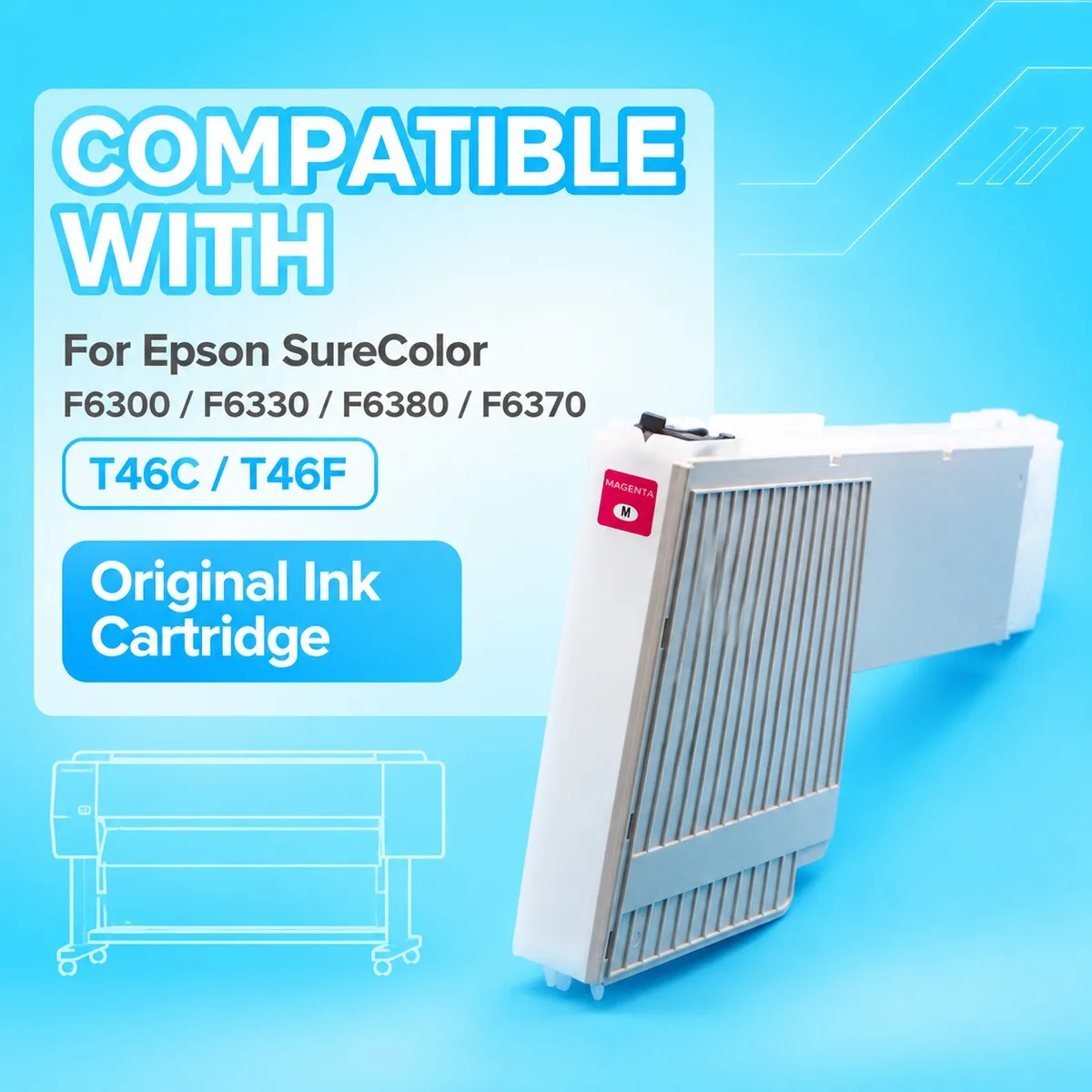 Ink Supply Tank, Sub2 Original Ink Cartridge for Epson Surecolor F6300 F6330 F6380 F6370