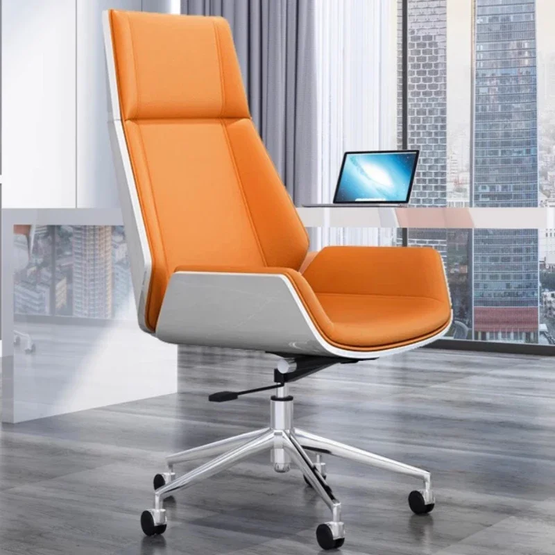 

Back Rest Leather Office Chairs Rotate Company Meeting Reading Chair Sillas De Oficina Nordic Modern Living Room Furniture