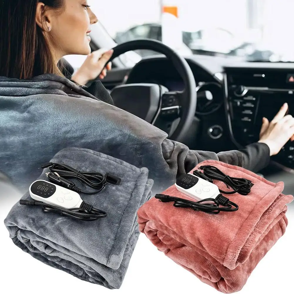 

Car Electric Blanket 12V 48W Warm Fast Heating Heated Blanket for Car Flannel Breathable Portable for Camping
