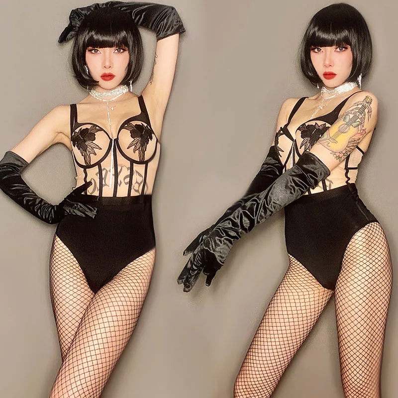 

Новый сценический костюм Gogo для выступлений, кружевное боди для певиц, классический костюм для фотосессий, осень 2023